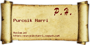 Purcsik Harri névjegykártya